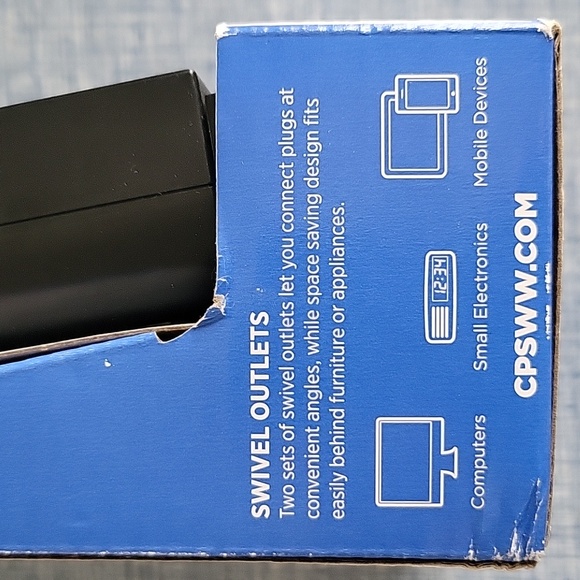 Cyber Power Swivel Surge Protector +USB. Six Outlets  Two USB Charging Ports - Picture 8 of 8